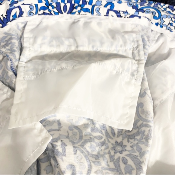 Milly for Designnation Cotton Floral Geometric Paisley Design Cropped Pants 💙🤍 - Picture 9 of 13